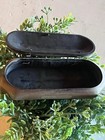 19th C 1800s Chinese Hand Carved Spectacle Eyeglass Case Wood Inlay Chinoiserie