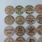 Vintage Wooden Nickel Lot  20  Mid-century Advertising Tokens Pharmacy Diner Rar