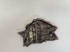 Antique Vintage Joker Brand Rose Flower Brass Solid Metal Belt Buckle Very Rare
