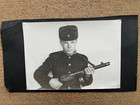 Ww2 Russian Soviet Army  Large Photograph Of The Soldier With Machine Gun orig 