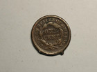 1854 Braided Hair Large Cent Copper Coin  big Penny  Used As Jewelry