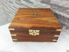 Nautical Brass Gift Set Vintage Maritime Compass telescope sextant W wooden Box