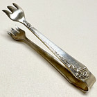 Sterling Silver Sugar Tongs Heirloom Damask Rose Oneida 1946-discontinued 0 8oz