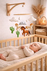Handmade Felt Horse Baby Mobile  Neutral Desert Nursery  Boho Crib Decor  Shower