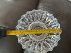Vintage Ashtray Crystal Cut Glass Clear 7  Cigar Cigarette Heavy Thick - Italy