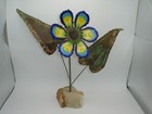 Vintage Curtis Jere Signed Copper Enamel Flower Mid Century
