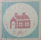 Vtg wamsutta  home  Heart  Welcome Sign quilt Pattern cotton Fabric  7 75 x7 75 