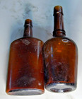 Antique 1890s Wyeth Liquid Malt Extract Beer Medicine Bottles Amber Apothecary