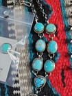Sterling Silver Turquoise Necklace Native American Indian Squash Blossom Lariat