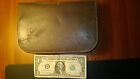 Old Vintage  Men s Leather Travel Vanity Grooming Kit Toiletry Bag Mirror W germ