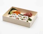 100sets Wbfd-145 Foldable Rectangular Wooden Container Togo Food Box With Lid