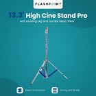 Flashpoint 13 3  High Cine Stand Pro With Leveling Leg And Combo Head  Silver
