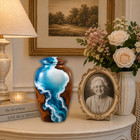 Adult Cremation Urn For Human Ashes Ocean Wave Wood Finish 10 In Large 190 Cu In