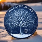 2026 1oz Copper Winter Maple Featuring Dual Sided Diamond Dust With Box display