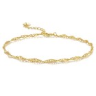 14k Gold Women   s Anklet - Elegant Singapore Chain Ankle Bracelet For Everyday We