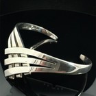 Taxco Mexico Tn-227 925 Sterling Silver Cuff Bracelet Geometric 25 0  wcp030889 