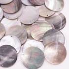 50 Pcs 30mm Natural Black Coin Shell Pendant Charms Mother Of Pearl