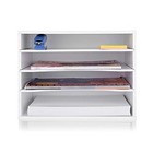  Paper Organzier Wood Desktop Organizer Storage Letter Tray File 4-tier White