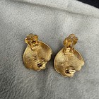 Vintage Swarovski Clip On Earrings Gold Tone Rhinestone Signed Sal