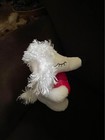 Dan Dee Valentine Poodle Plush White Dog Holding Heart 7   9  Collector   s Choice