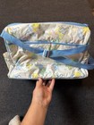 Vintage 80s 90s Pastel Nursery Animals Vinyl Diaper Bag Zoo Lion Giraffe Hippo