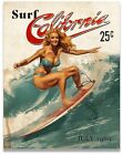 Vintage California Surfing Magazine Cover Travel Poster Beach House Art Print