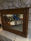 Antique Victorian Eastlake Oak Dresser Mirror Sideboard Buffet Mantel Carved