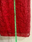 Red Lace Long Sleeve Dress     Floral Open Back     Elegant Evening cocktail Dress