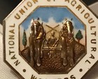 Rare 9ct Gold enamel National Union Of Agricultural Workers Service Badge 7 34g