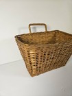Vintage Wicker Hanging Basket Rectangle 11  7  6 5 
