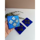 Set Of 3 Fused Art Glass Coasters   Blue Dichroic Glass   Handmade Glass Drink
