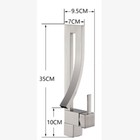 Brushed Nickel Waterfall Spout Bathroom Basin Vessel Sink Mixer Faucet Taps