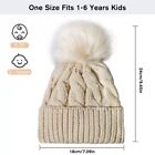 2 Pack Toddler Winter Warm Fleece Lined Beanie Hats  Boys Or Girls Gray   Cream