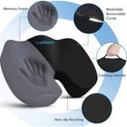 Tushguard Seat Cushion Memory Foam Office Chair Car Wheelchair Removable Cover