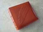 Embossed Feather Photo Album holds 100 4in X 6in Pictures nwot saddle Brown