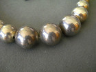 Southwestern Navajo Pearl Style  925 Silver String Graduated Bead Necklace 131g 