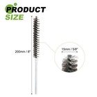2pcs Pipe Cleaners Brush Set 0 59 Inch Stainless Steel Bristles For Tube Silver
