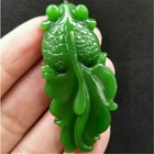 Chinese Hand Carved Natural Hetian Jade Green Jade Goldfish Pendant 