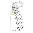 11-steps Folding Attic Ladder Pull Down Attic Stairs Wall-mounted Stairs White