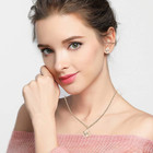 Rose Flower Necklace Earrings Set For Women 18k Gold Plated Hypoallergenic Jewel