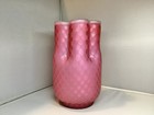 Antique Hand Blown Cased Glass Diamond Air Trap Victorian Vase 9 Inches Unique