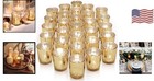 Bulk Set Of 36 Elegant Gold Mercury Glass Candle Holders For Weddings