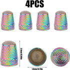 4-pack Colorful Metal Thimbles For Sewing  Quilting  And Embroidery Protection