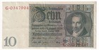 German 10 Reichsmark Banknotes With Sequential Serial Numbers     Nice Condition