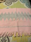 Lot Of 6 Vintage Embroidered Fringed Cotton Hand Towels Floral butterflies