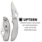 Spyderco Upterm Pocket Knife With 8cr13mov Blade   Stainless Steel Handle C261ps