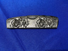 Vintage Faux Tortoise Shell Comb In Silver Plate Repousse Case
