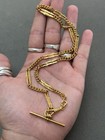 Vintage Gold Plated Fob Watch Chain Necklace