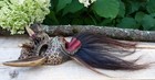 Devil Wood Mask Boar Hair Whiskers Handmade Guerrero Mexico Folk Art Distressed