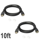 10ft Hdmi 2 0 4kx2k Ultra Cable Hdtv Uhd Ethernet 3d Audio Return Shield  2pcs 